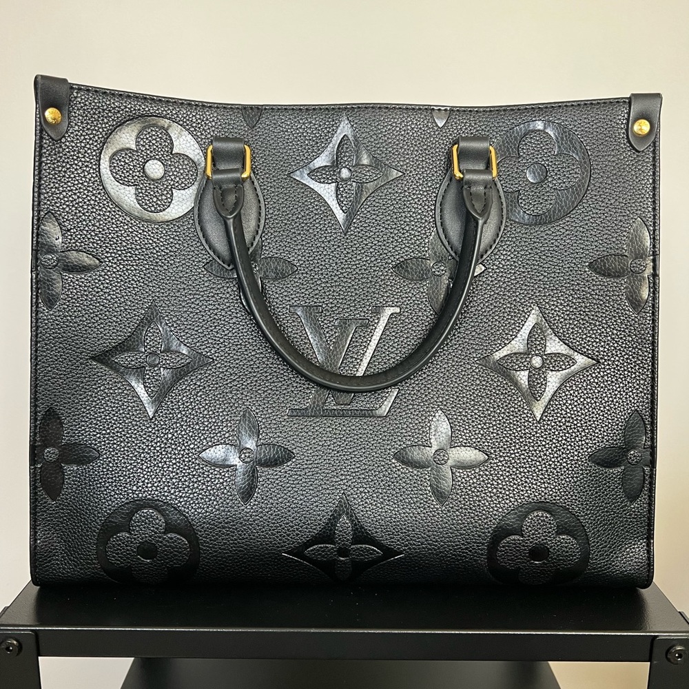 Designer Inspired Purse - Black monogrammed